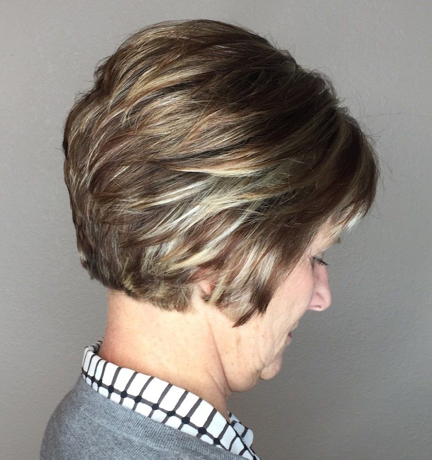 short layered bob for over 60