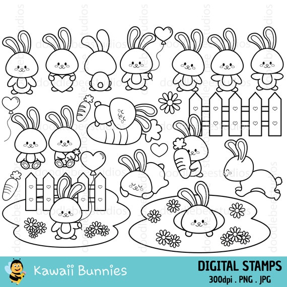 kawaii conejos para dibujar