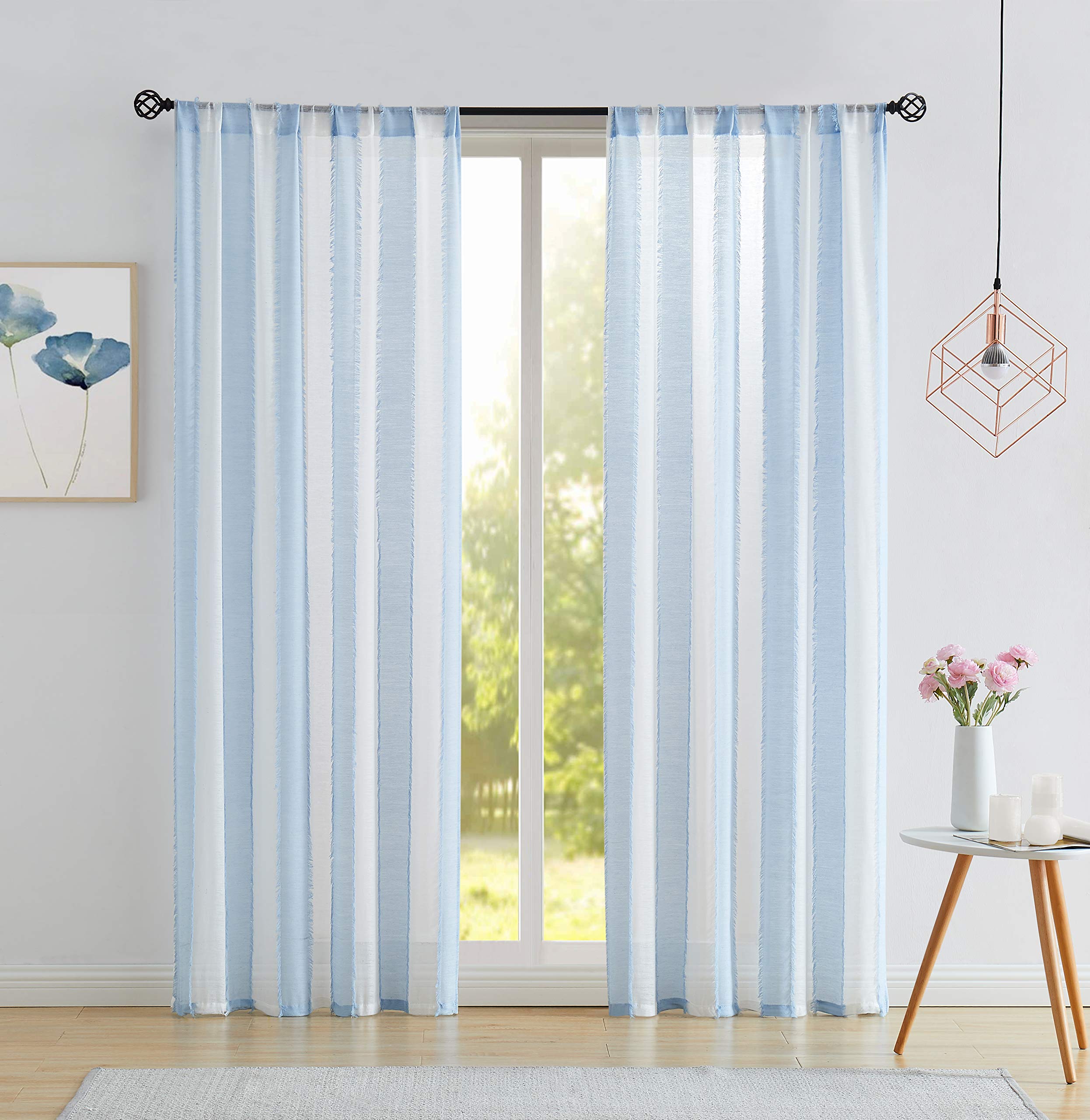 light blue drapes