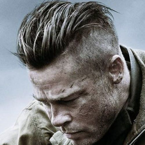 brad pitt hairstyle fury