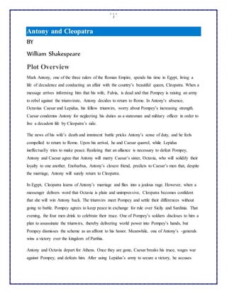 antony and cleopatra summary pdf