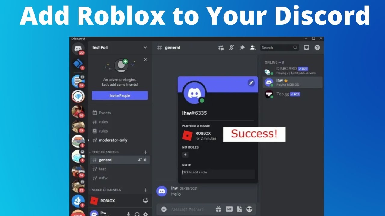 how to connect roblox to discord