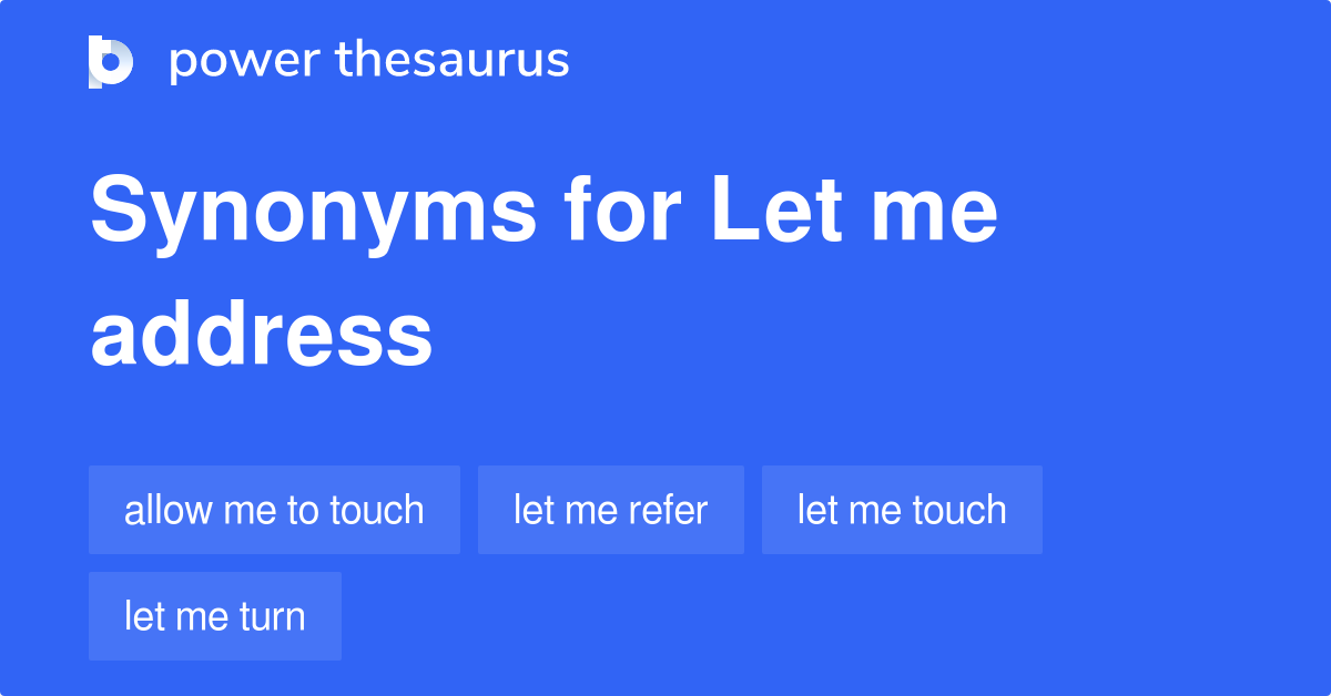 to address thesaurus