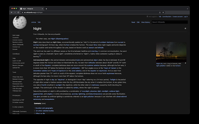 wikipedia dark mode