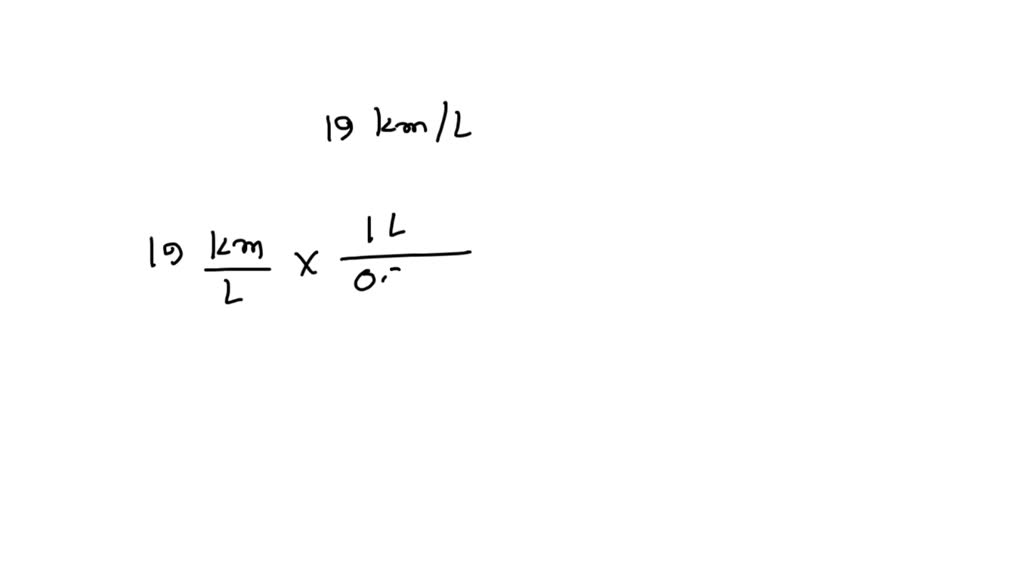 19 miles per gallon to km per liter