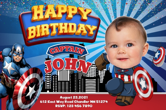 birthday background captain america