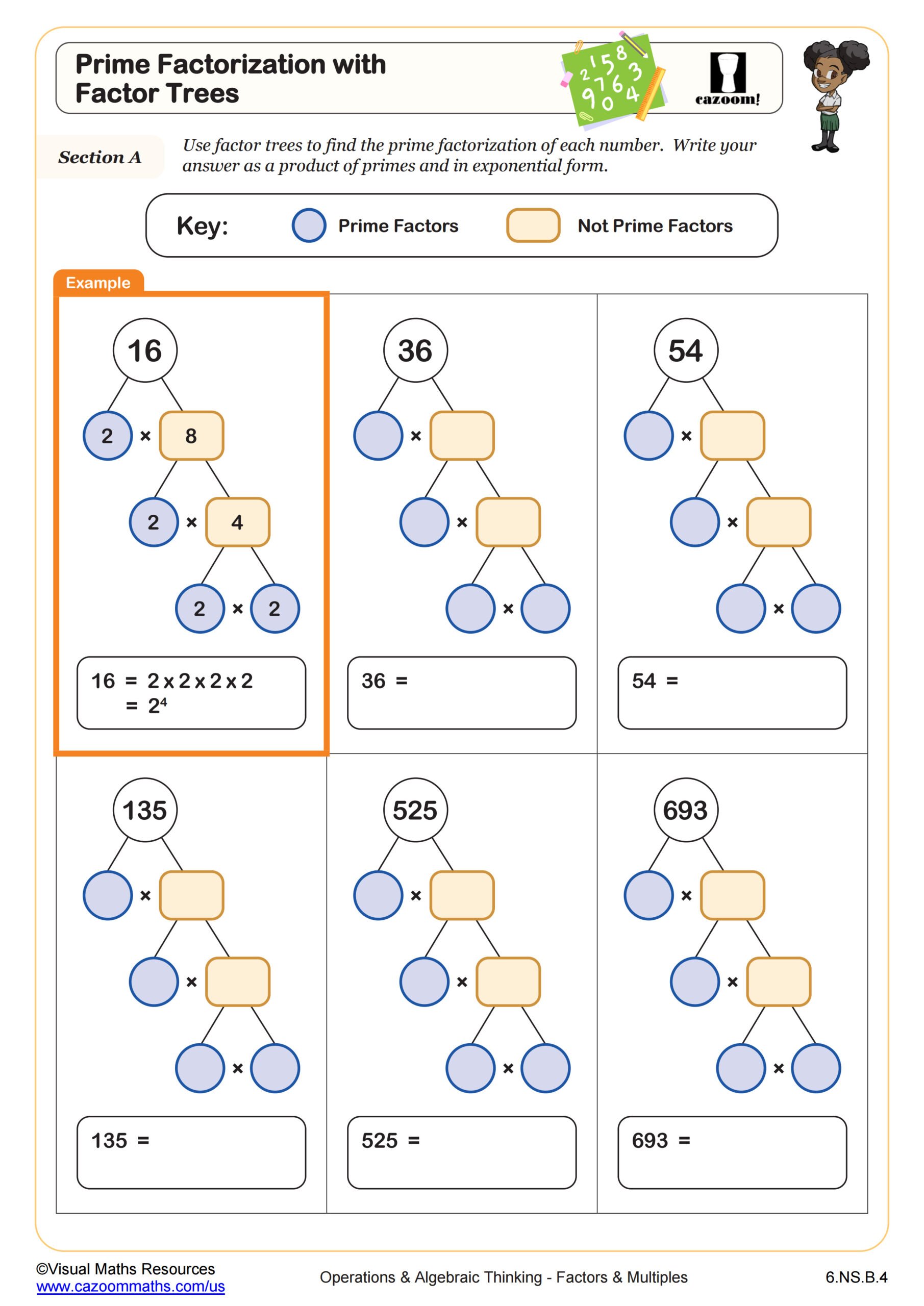 factors and prime factorization worksheets