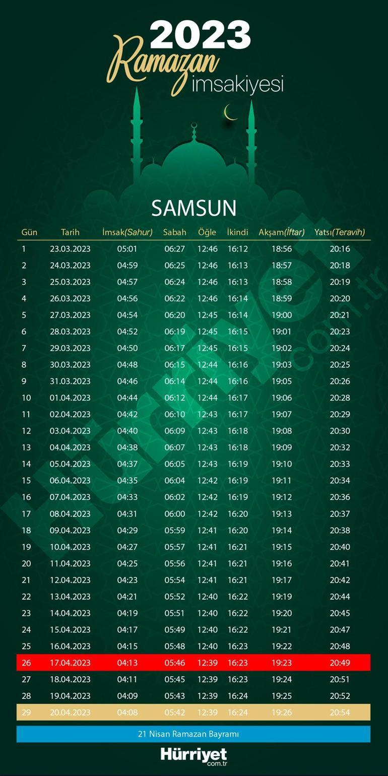 samsun akşam ezanı