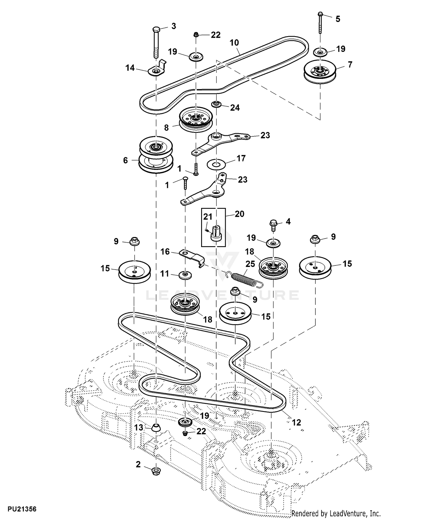 john deere x350 belt diagram