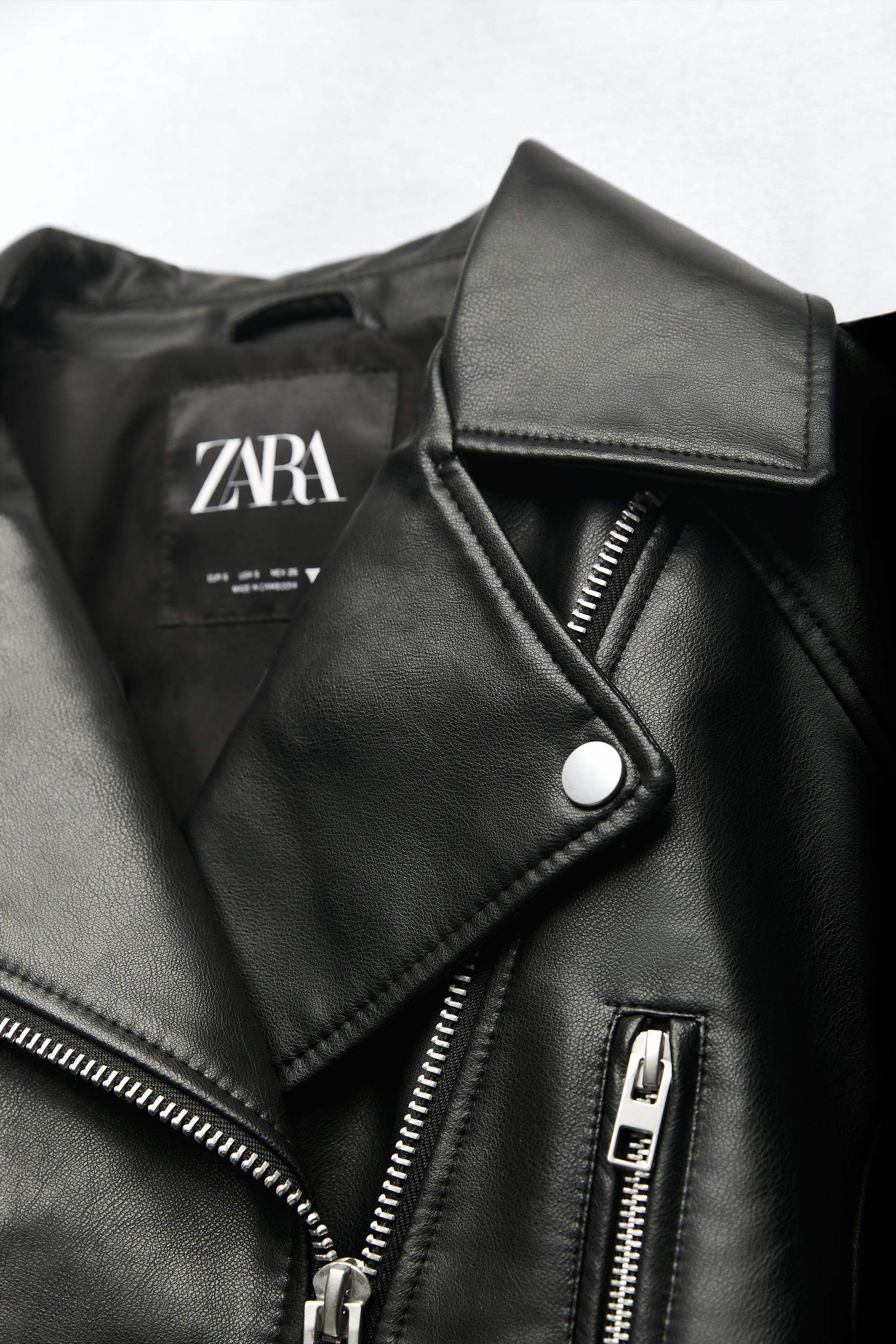 zara mens leather biker jacket