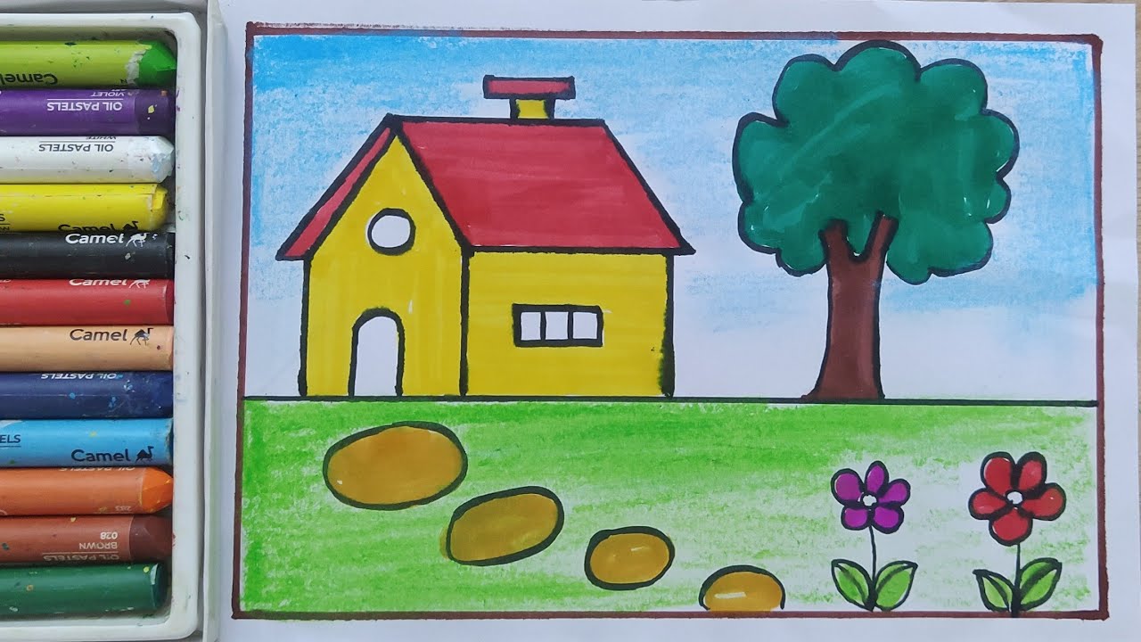 how to draw scenery for kids