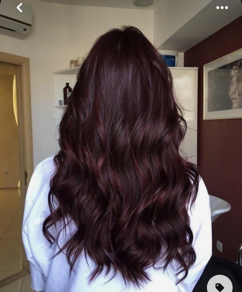 dark hair with burgundy