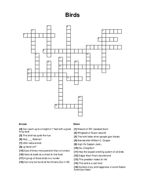 large heavy bird crossword clue 7 letters