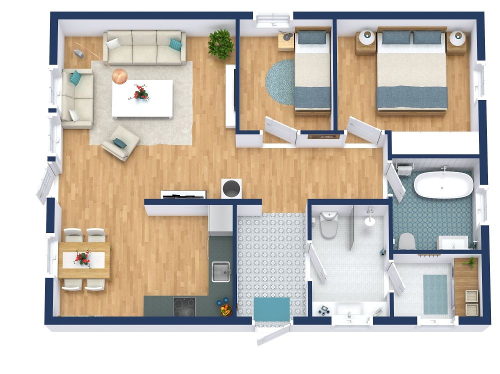 2 bedroom house floor plan