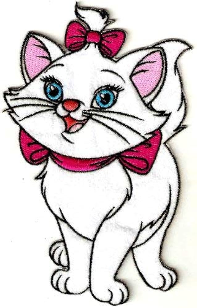 white cat with pink bow