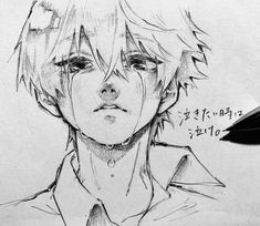 anime sad drawing