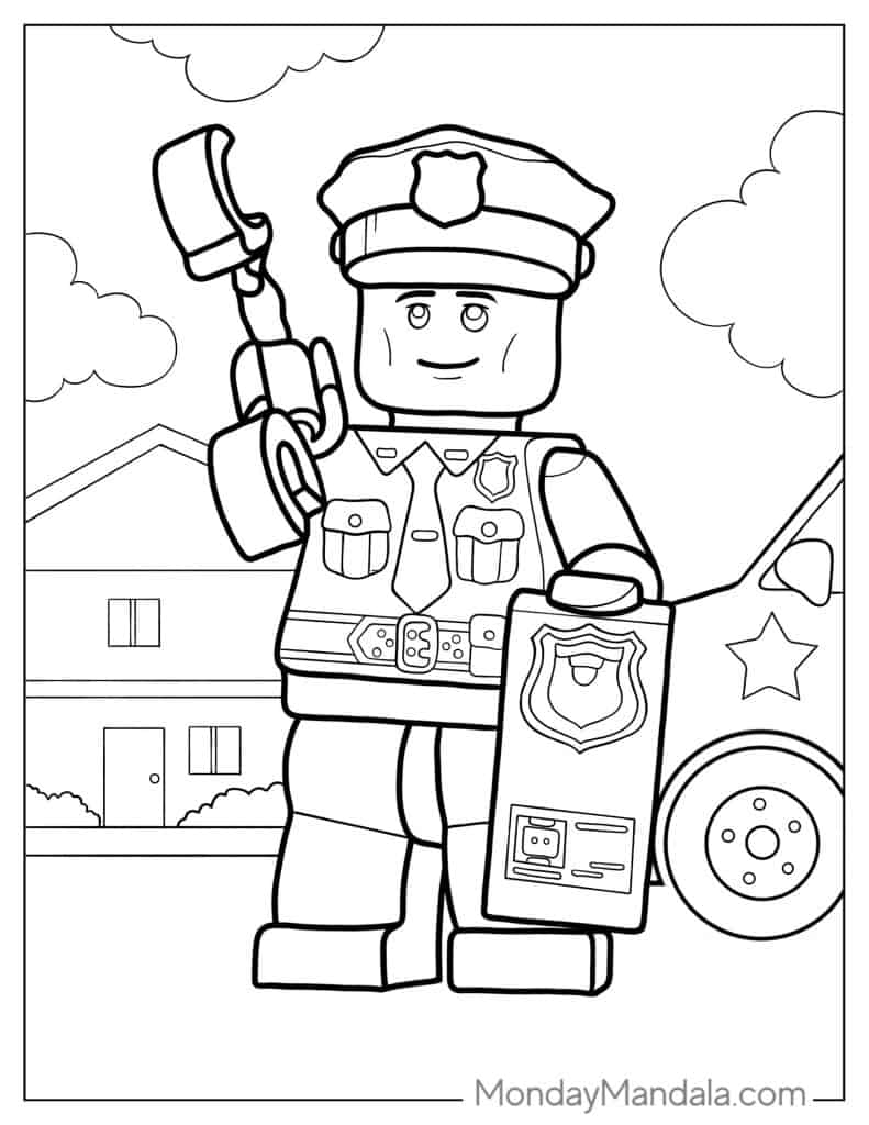 colouring pages police