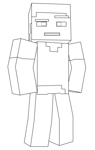 steve from minecraft coloring page