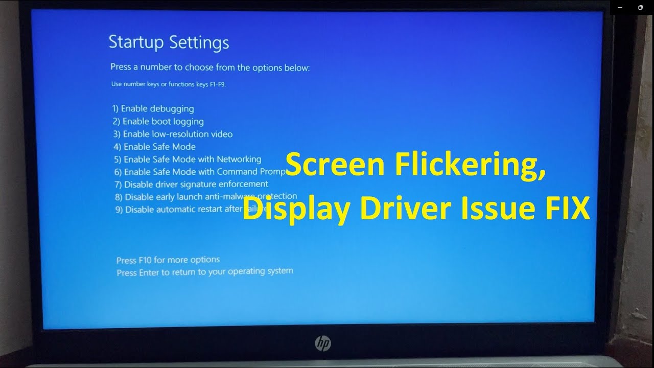 hp laptop display flickering