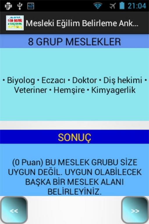 meslek eğilim belirleme anketi