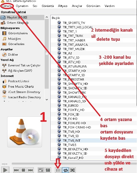 linki m3u dosyasına çevirme