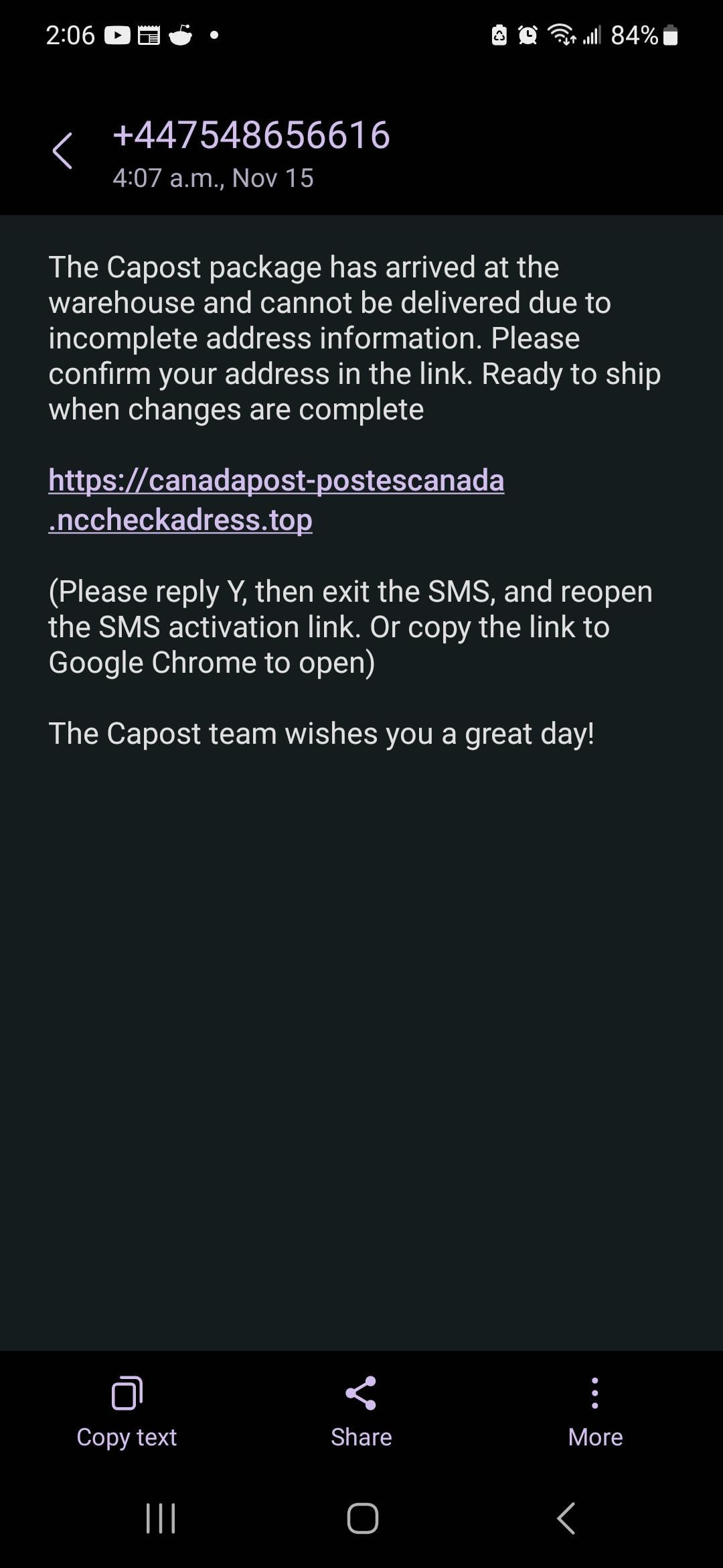 capost text