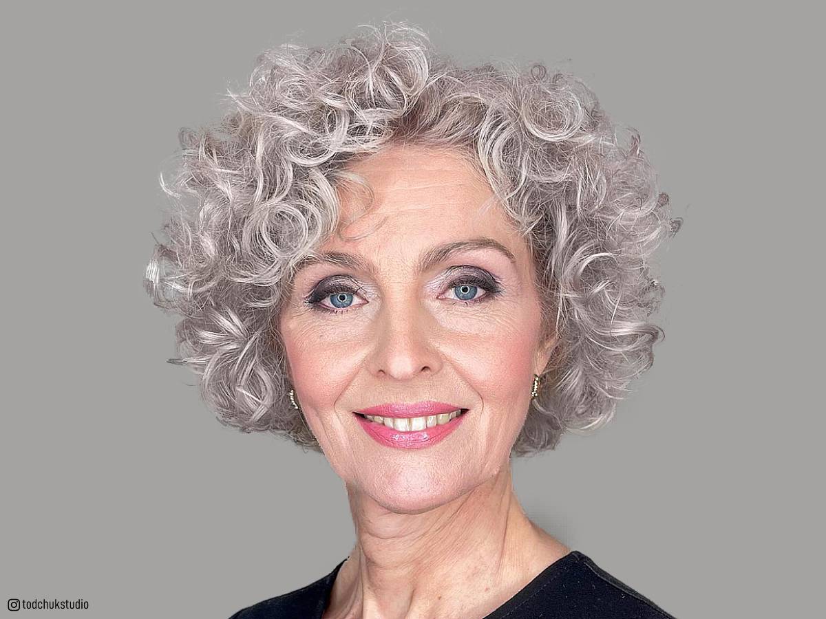 choppy short curly hairstyles for grey hair