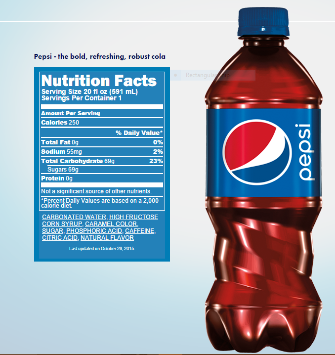 pepsi nutrition facts
