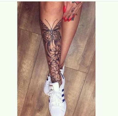 leg sleeves tattoo female