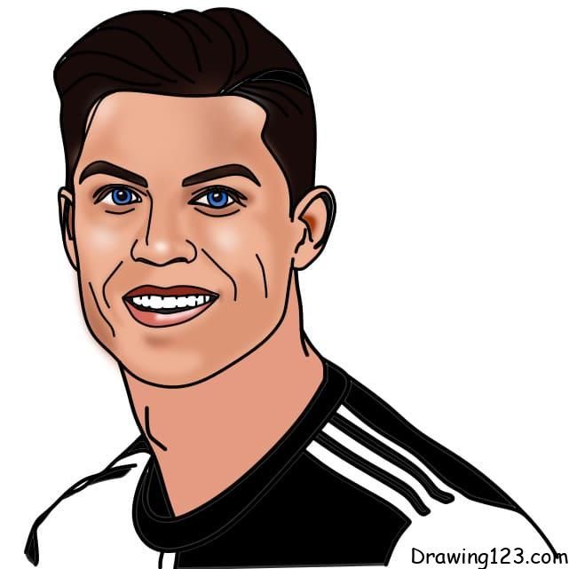 cr7 cartoon drawing