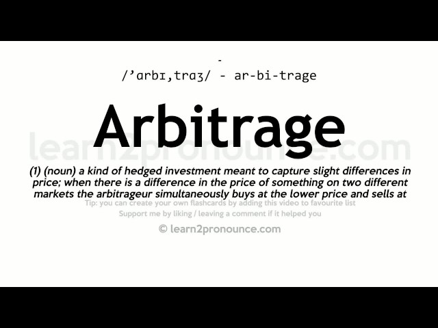 arbitrage pronunciation