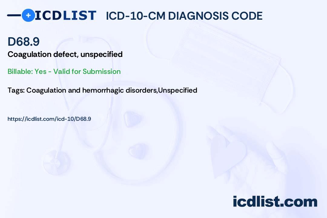 clotting disorder icd 10