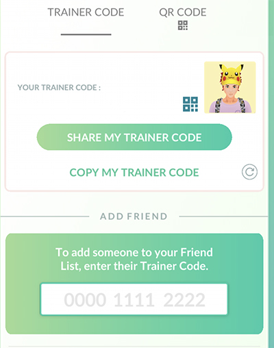 friend codes pokemon go