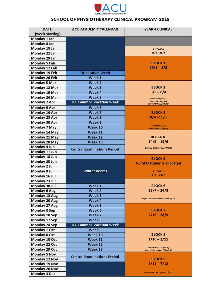 acu academic calendar