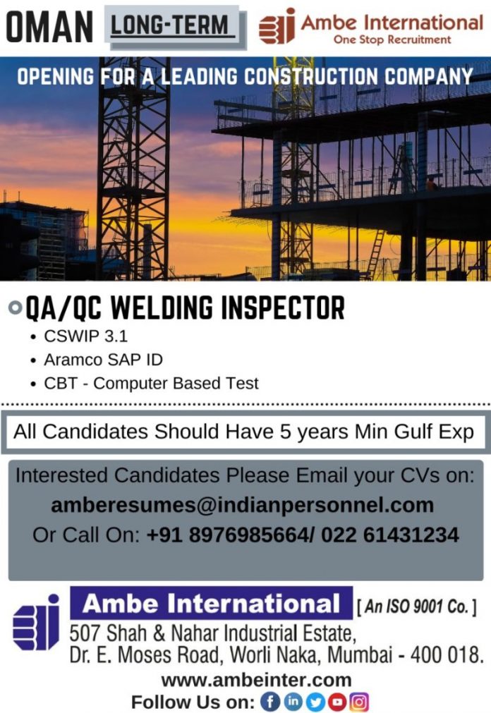 jobs in welding inspector