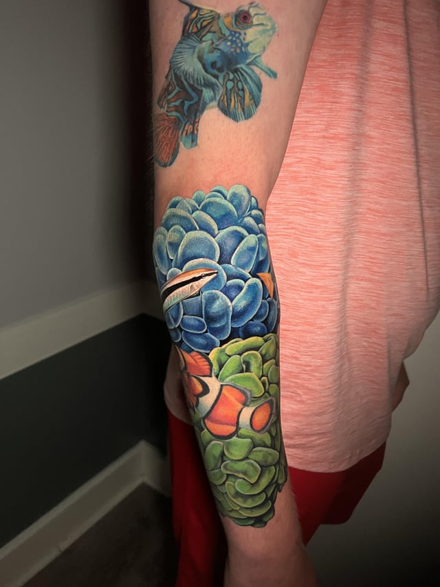 coral reef sleeve tattoo