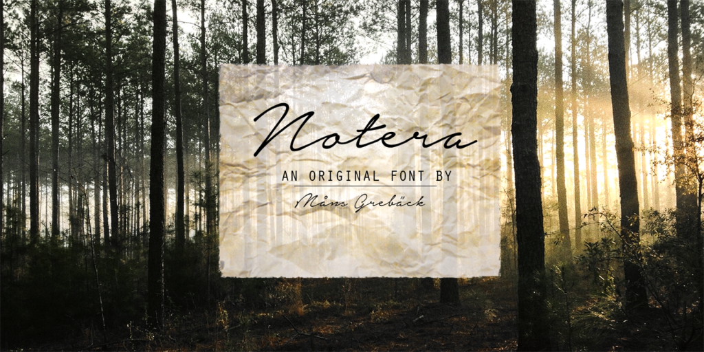 notera personal use only font free download