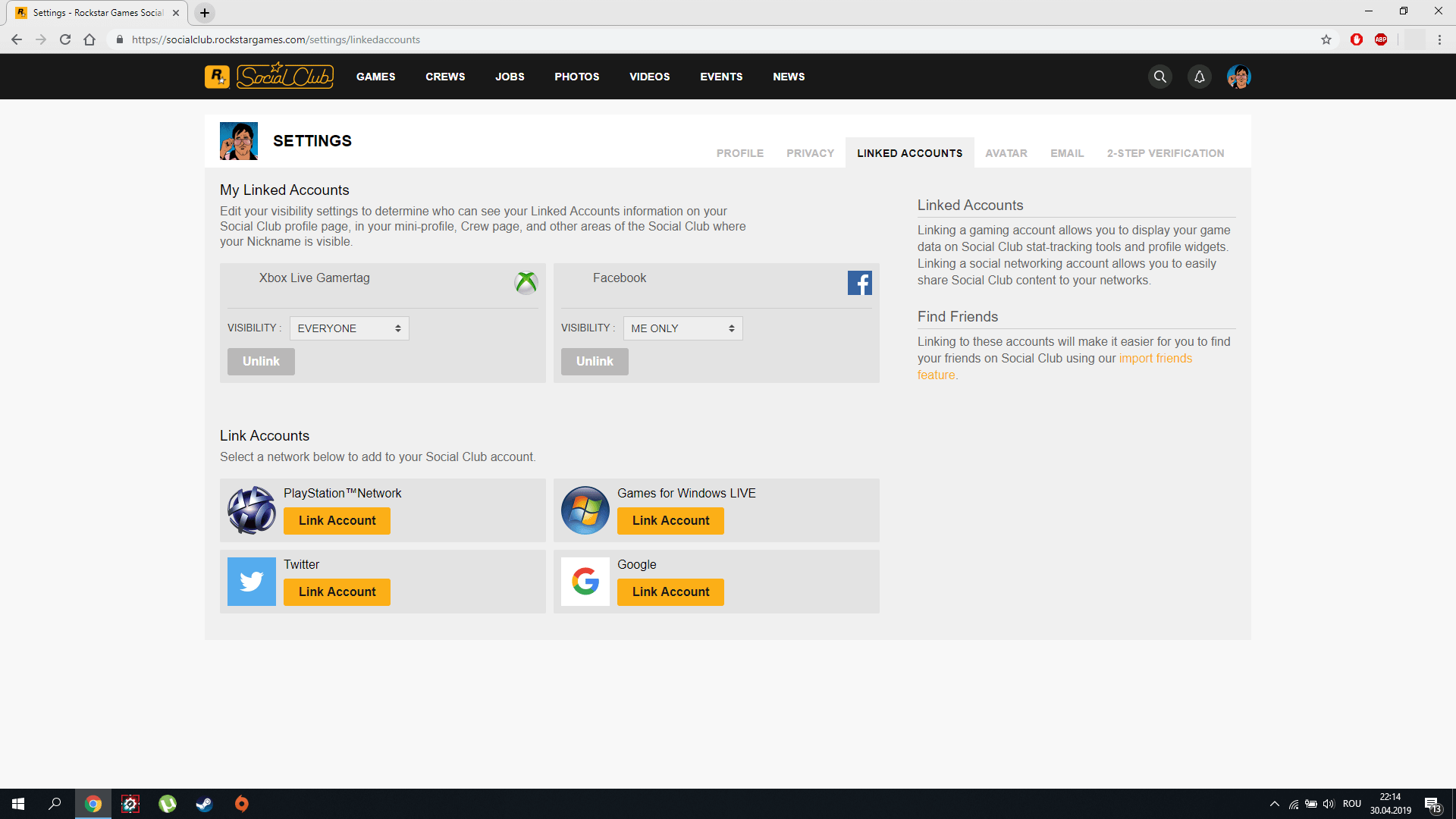 link steam to rockstar social club