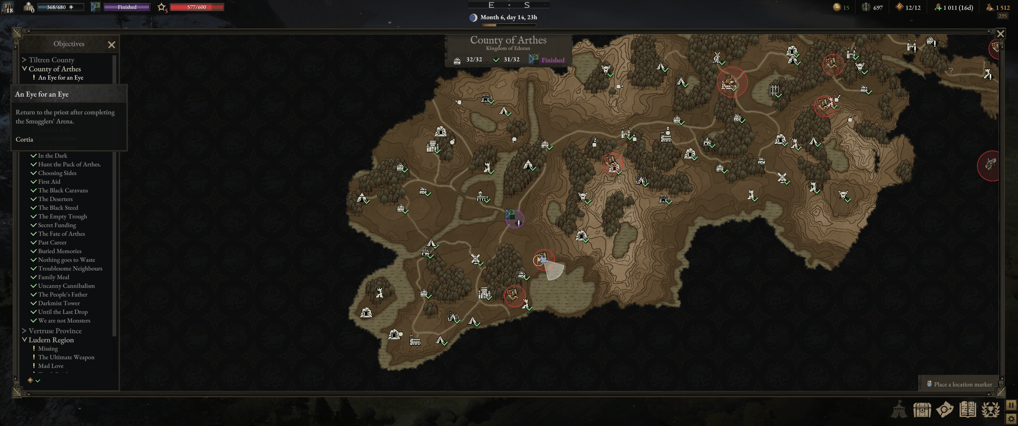 wartales arena location