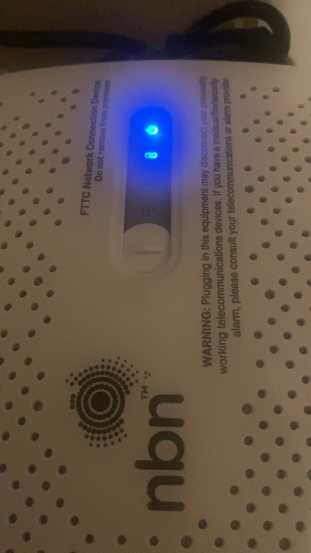 nbn box flashing red and clicking