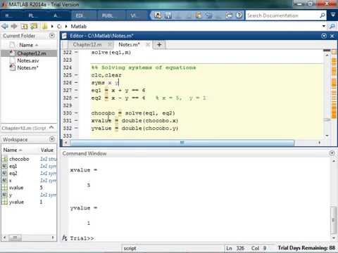 matlab solve for x