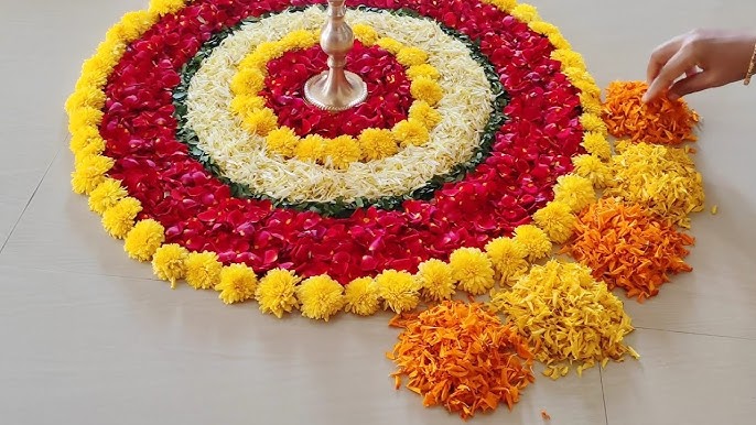 original flower rangoli design