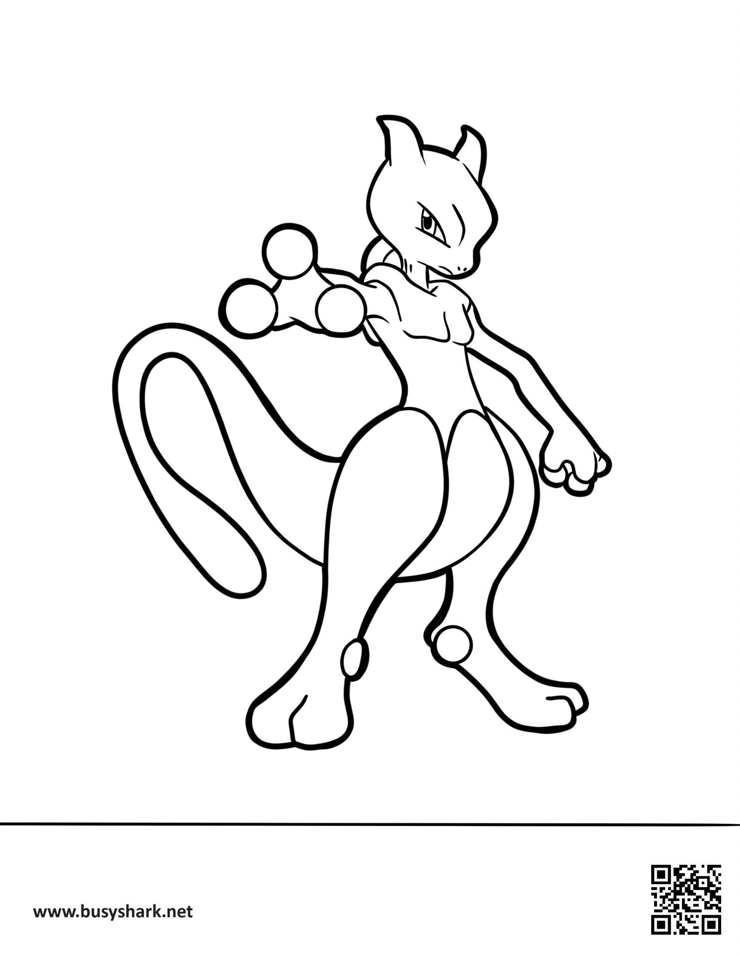 mewtwo coloring page printable