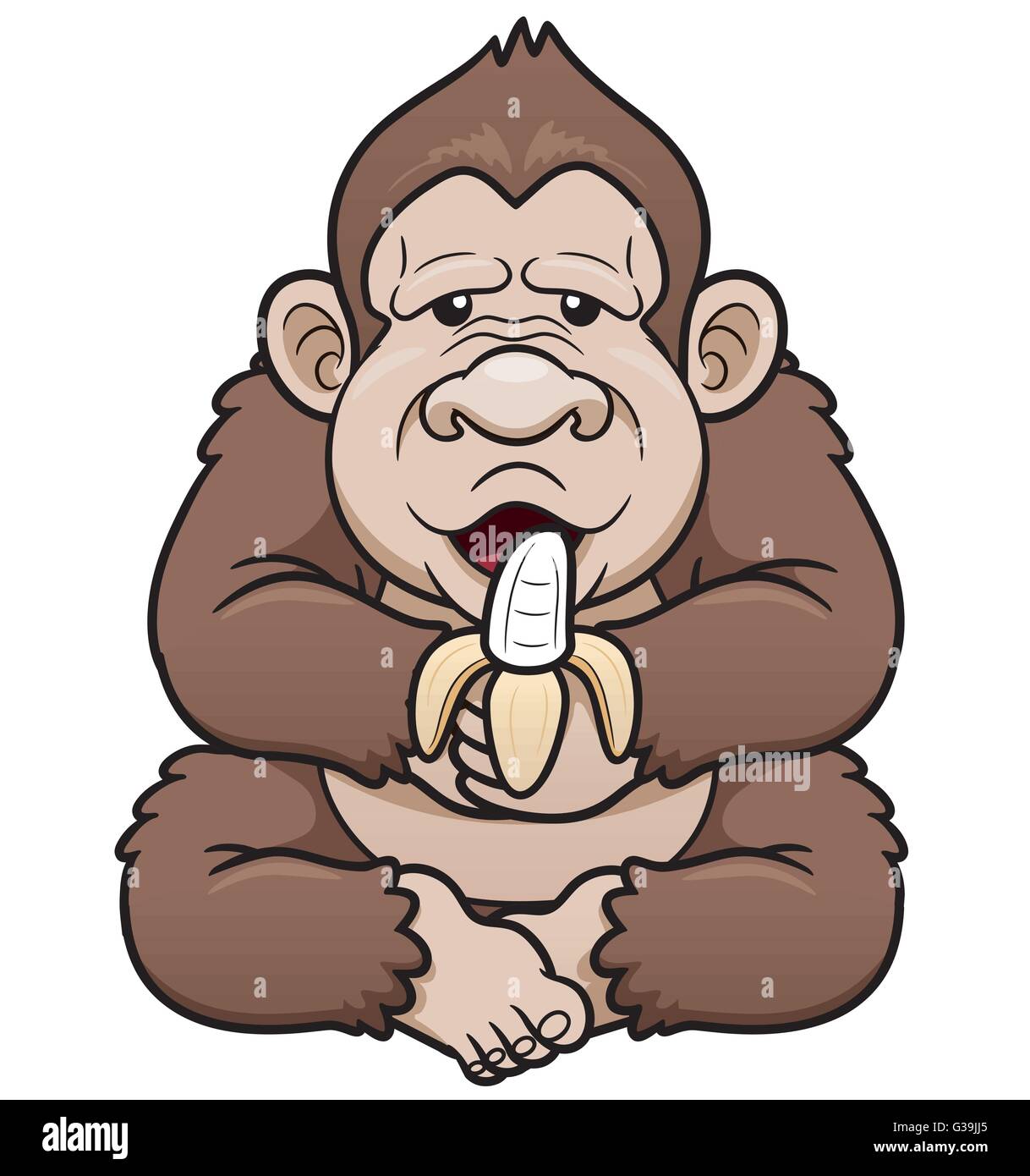 monkey eating banana cartoon