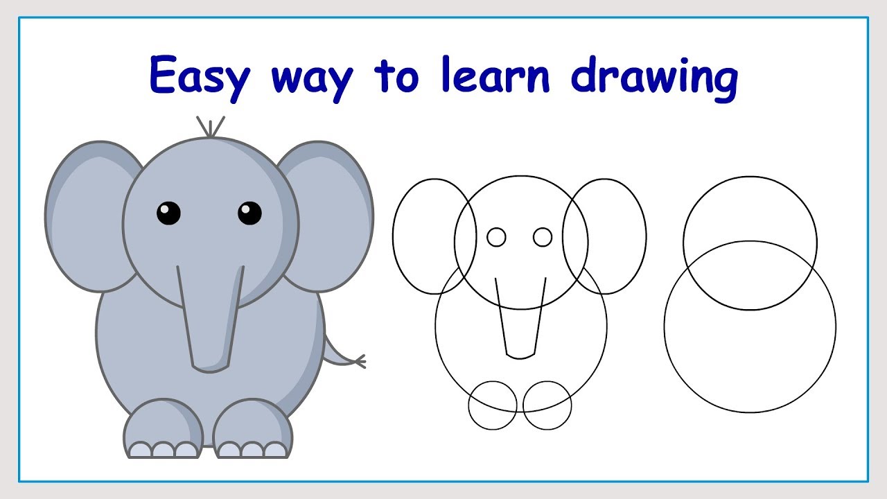 easy way to draw elephant