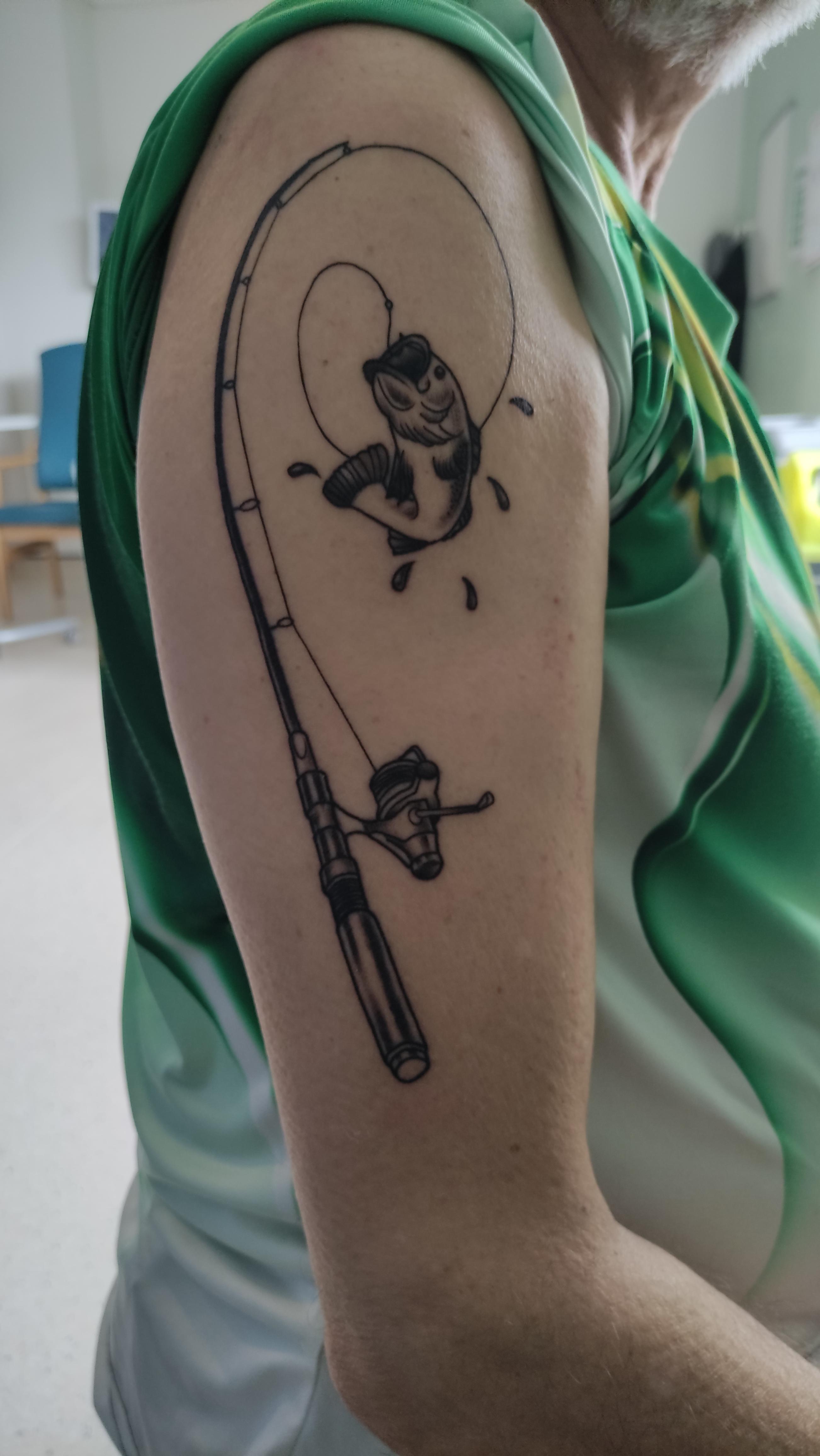 fishing rod tattoo