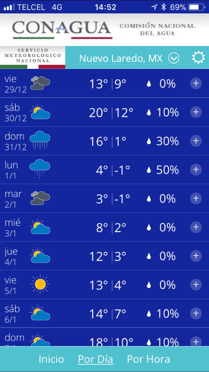 pronostico del tiempo nuevo laredo tamaulipas por hora
