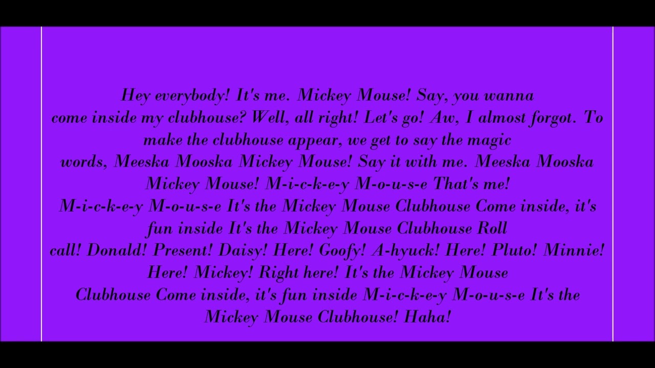 mickey mouse clubhouse song lyrics