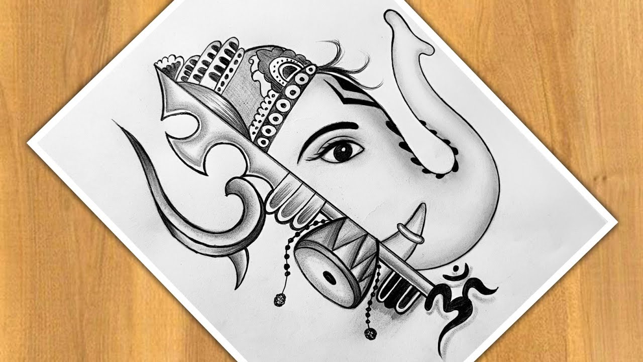 drawing of ganesh bhagwan