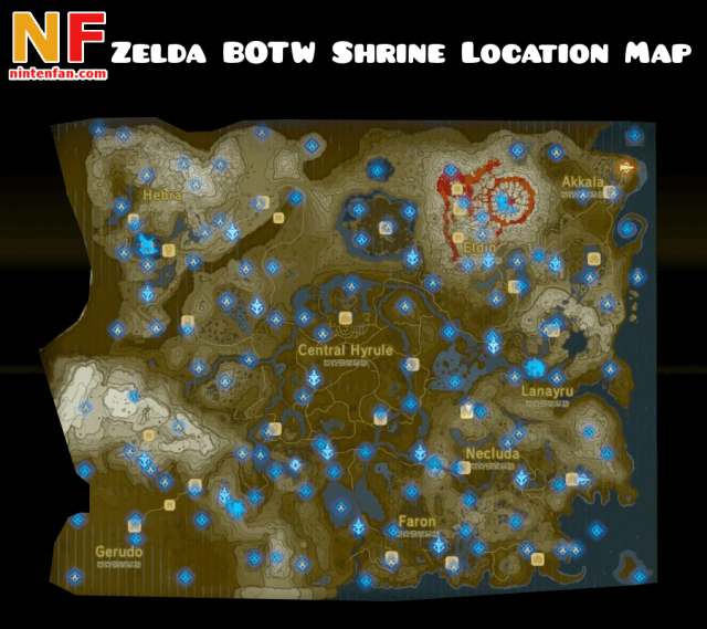 zelda breath of wild all shrine locations